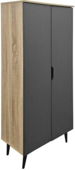 Παπουτσοθήκη-ντουλάπα Oufelia pakoworld sonoma-ανθρακί 60x32.5x134.5εκ - Image 3
