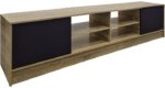 Έπιπλο τηλεόρασης Tivia pakoworld sonoma-ανθρακί 180x35x41.5εκ - Image 3