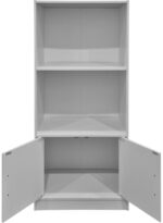 Βιβλιοθήκη Tekaro pakoworld λευκή 60x30x120εκ - Image 2