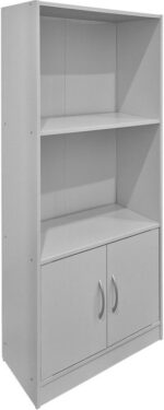 Βιβλιοθήκη Tekaro pakoworld λευκή 60x30x120εκ