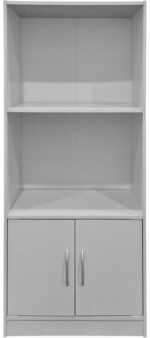 Βιβλιοθήκη Tekaro pakoworld λευκή 60x30x120εκ - Image 3