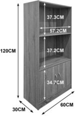 Βιβλιοθήκη Tekaro pakoworld λευκή 60x30x120εκ - Image 4