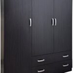 Ντουλάπα τρίφυλλη με 2 συρτάρια Alvia pakoworld wenge150x51x180εκ