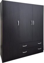 Ντουλάπα τρίφυλλη με 2 συρτάρια Alvia pakoworld wenge150x51x180εκ