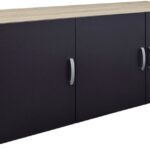 Πατάρι ντουλάπας τρίφυλλο Alvia pakoworld sonoma-ανθρακί 150x51x60εκ