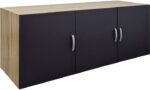 Πατάρι ντουλάπας τρίφυλλο Alvia pakoworld sonoma-ανθρακί 150x51x60εκ
