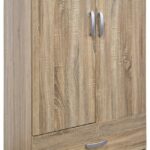 Ντουλάπα δίφυλλη με 2 συρτάρια Alvia pakoworld sonoma 80x51.5x180εκ