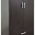 Ντουλάπα δίφυλλη με 2 συρτάρια Alvia pakoworld wenge 80x51.5x180εκ