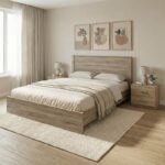 Σετ Κρεβατοκάμαρας Athos Sonoma με Κρεβάτι 140x200εκ Σετ 3τεμ