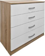 Σετ Κρεβατοκάμαρας Athos Sonoma Λευκό με Κρεβάτι 140x200εκ Σετ 4τεμ - Image 3