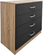 Σετ Κρεβατοκάμαρας Athos Sonoma Ανθρακί με Κρεβάτι 160x200εκ Σετ 4τεμ - Image 3