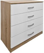 Σετ Κρεβατοκάμαρας Athos Sonoma Λευκό με Κρεβάτι 160x200εκ Σετ 4τεμ - Image 3