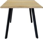 Τραπέζι Squaro pakoworld sonoma mdf με μαύρα μεταλλικά πόδια 80x80x75εκ - Image 3