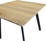 Τραπέζι Squaro pakoworld sonoma mdf με μαύρα μεταλλικά πόδια 80x80x75εκ - Image 4