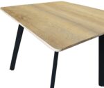 Τραπέζι Squaro pakoworld sonoma mdf με μαύρα μεταλλικά πόδια 80x80x75εκ - Image 5