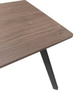 Τραπέζι Squaro pakoworld καρυδί mdf με μαύρα μεταλλικά πόδια 80x80x75εκ - Image 4