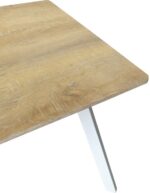 Τραπέζι Squaro pakoworld sonoma mdf με λευκά μεταλλικά πόδια 80x80x75εκ - Image 3