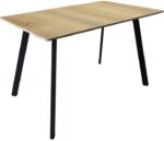 Τραπέζι Squaro pakoworld sonoma mdf με μαύρα μεταλλικά πόδια 120x70x75εκ - Image 2