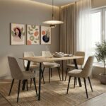 Τραπέζι Squaro pakoworld sonoma mdf με μαύρα μεταλλικά πόδια 120x70x75εκ