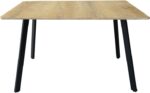 Τραπέζι Squaro pakoworld sonoma mdf με μαύρα μεταλλικά πόδια 120x70x75εκ - Image 3