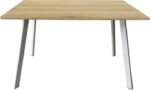 Τραπέζι Squaro pakoworld sonoma mdf με λευκά μεταλλικά πόδια 120x70x75εκ - Image 3