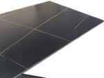 Τραπέζι Mattias pakoworld sintered stone μαύρη όψη μαρμάρου με μαύρα μεταλλικά πόδια 180x90x75εκ - Image 5