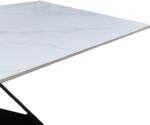 Τραπέζι Mapele pakoworld sintered stone λευκή όψη μαρμάρου με μαύρα μεταλλικά πόδια 180x90x75εκ - Image 5