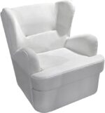 Πολυθρόνα Regalo pakoworld βελούδο σε λευκή απόχρωση 75x88x85εκ