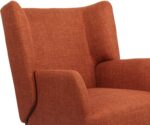 Πολυθρόνα Mareta pakoworld terracotta ύφασμα με πόδι σε μαύρη απόχρωση 83x80x99εκ - Image 6