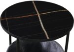 Βοηθητικό τραπέζι Fredami pakoworld μαύρο μαρμάρου Φ40x50εκ - Image 4