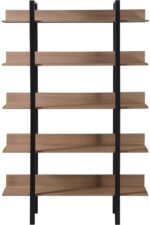 Βιβλιοθήκη Boderta pakoworld σε sonoma-μαύρη απόχρωση 120x30x190εκ - Image 3