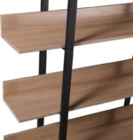 Βιβλιοθήκη Boderta pakoworld σε sonoma-μαύρη απόχρωση 120x30x190εκ - Image 4