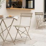 Καρέκλα Bistro pakoworld μεταλλική αναδιπλούμενη σε σαμπανί 42x46x82εκ - Image 2