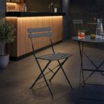 Καρέκλα Bistro pakoworld μεταλλική αναδιπλούμενη σε ανθρακί απόχρωση 42x46x82εκ - Image 2