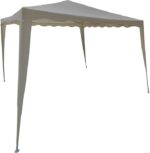 Κιόσκι Gazebo pakoworld μεταλλικός σκελετός - ύφασμα μπεζ 3x3m