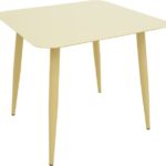Τραπέζι Vista pakoworld αλουμίνιο σε σαμπανί απόχρωση 80x80x72εκ