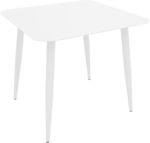 Τραπέζι Vista pakoworld αλουμίνιο σε λευκή απόχρωση 80x80x72εκ