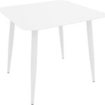 Τραπέζι Vista pakoworld αλουμίνιο σε λευκή απόχρωση 80x80x72εκ