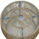 Τραπέζι Adela pakoworld pe wicker-γυαλί σε φυσική απόχρωση Φ47x38εκ - Image 4