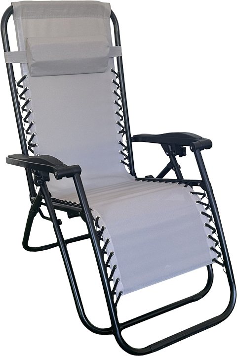 407-000005 Πολυθρόνα relax πτυσσόμενη Mirka pakoworld γκρι textilene με μαύρο μέταλλο 65x165x110εκ - Image 1
