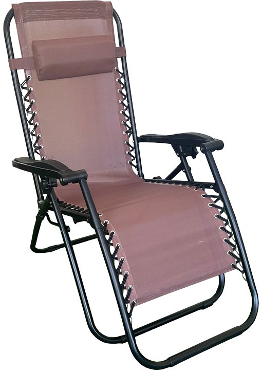 407-000007 Πολυθρόνα relax πτυσσόμενη Mirka pakoworld textilene-μέταλλο σε καφέ-μαύρη απόχρωση 65x165x110εκ - Image 1