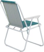 Καρεκλάκι παραλίας-camping Jette pakoworld πράσινο με κίτρινο ύφασμα-λευκό μέταλλο 53x56x73εκ - Image 2