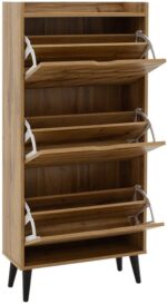 Παπουτσοθήκη Thelma pakoworld 12 ζεύγων oak 60x23.8x131.6εκ - Image 3