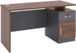 Γραφείο εργασίας Cassius pakoworld ανθρακί-καρυδί 120x60x75εκ - Image 2