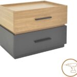 Κομοδίνο Sonlen pakoworld mdf σε sonoma-ανθρακί απόχρωση 60x40x44.5εκ