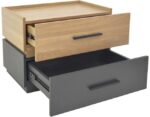 Κομοδίνο Sonlen pakoworld mdf σε sonoma-ανθρακί απόχρωση 60x40x44.5εκ - Image 3