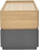 Κομοδίνο Sonlen pakoworld mdf σε sonoma-ανθρακί απόχρωση 60x40x44.5εκ - Image 4