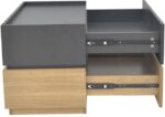 Κομοδίνο Sonlen pakoworld mdf σε sonoma-ανθρακί απόχρωση 60x40x44.5εκ - Image 5