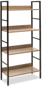 Βιβλιοθήκη- Ραφιέρα Ramon pakoworld φυσικό-μαύρο 60x28x125,5εκ - Image 2