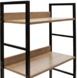 Βιβλιοθήκη- Ραφιέρα Ramon pakoworld φυσικό-μαύρο 60x28x125,5εκ - Image 4